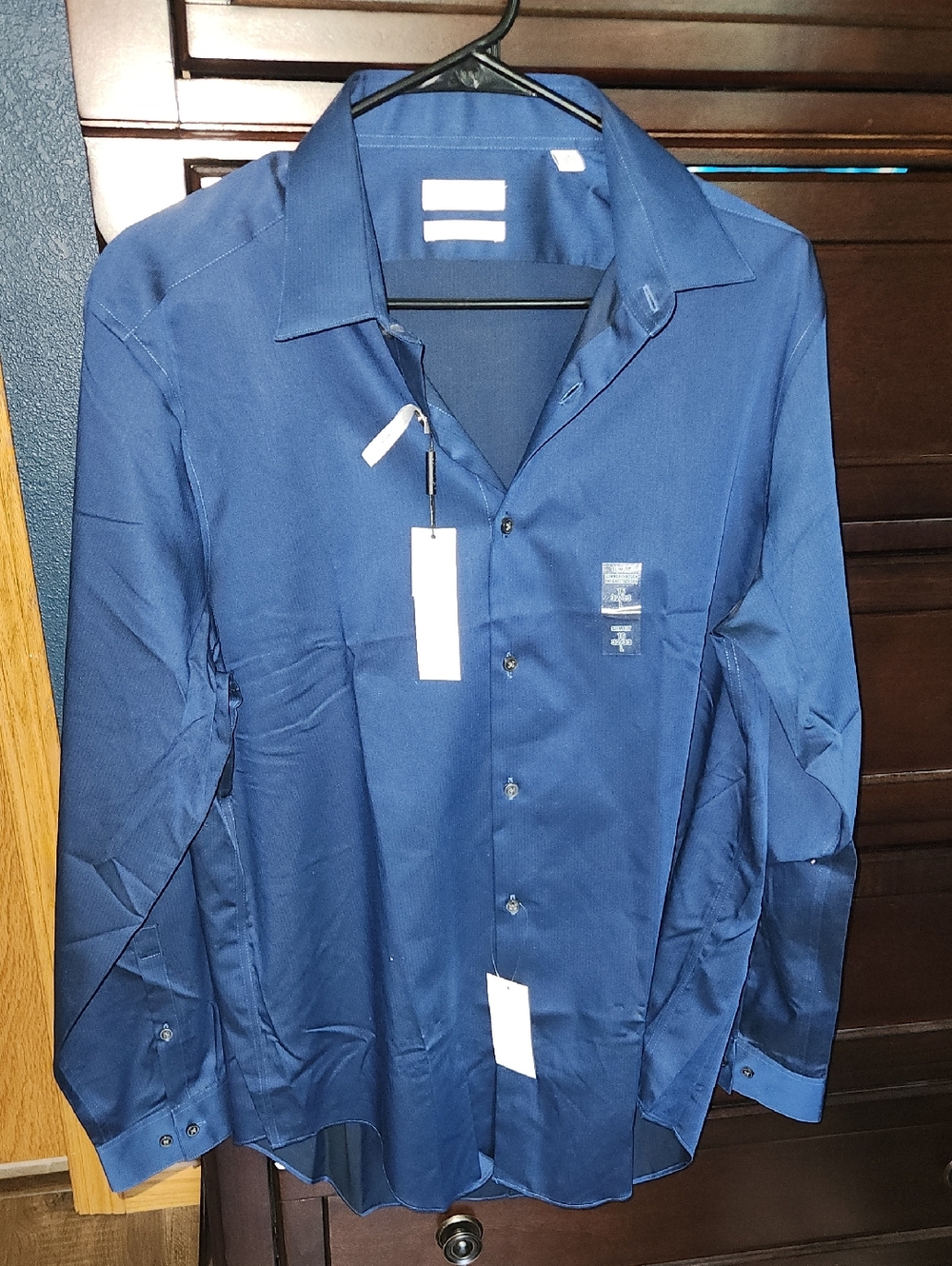 Calvin Klein Navy Slim Fit Button-Up Shirt
